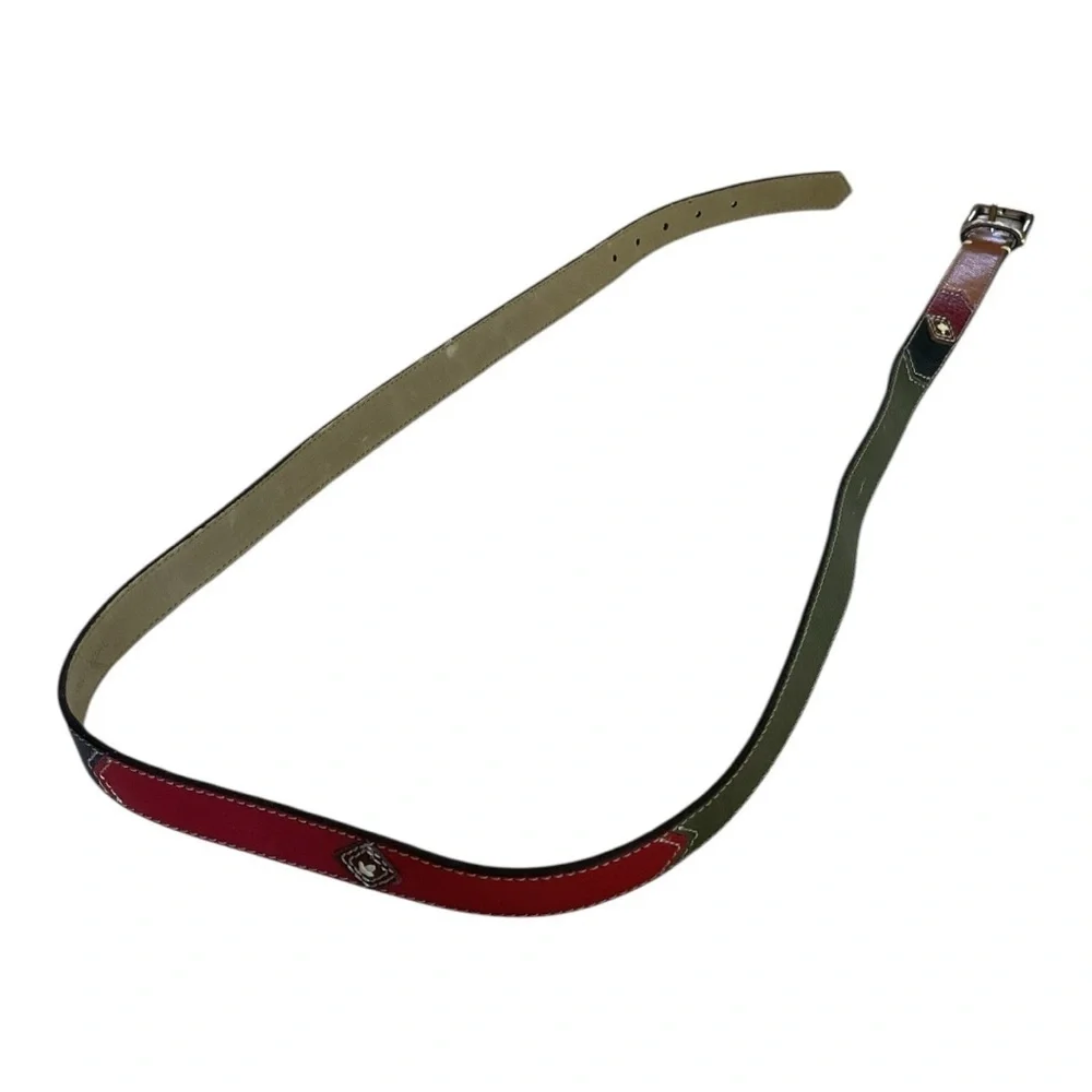Rolfs Patchwork Leather Belt Size 29 | Brass Buckle | Multicolor Western Boho
